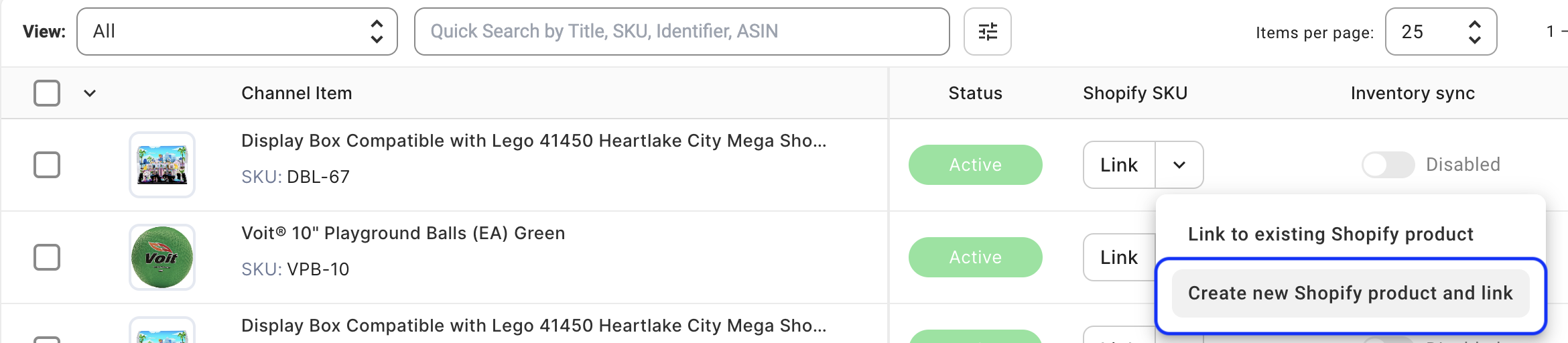 Create new store product and link