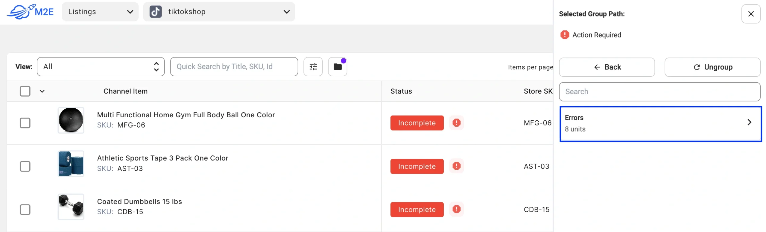 M2E Cloud TikTok Shop Action Required Errors