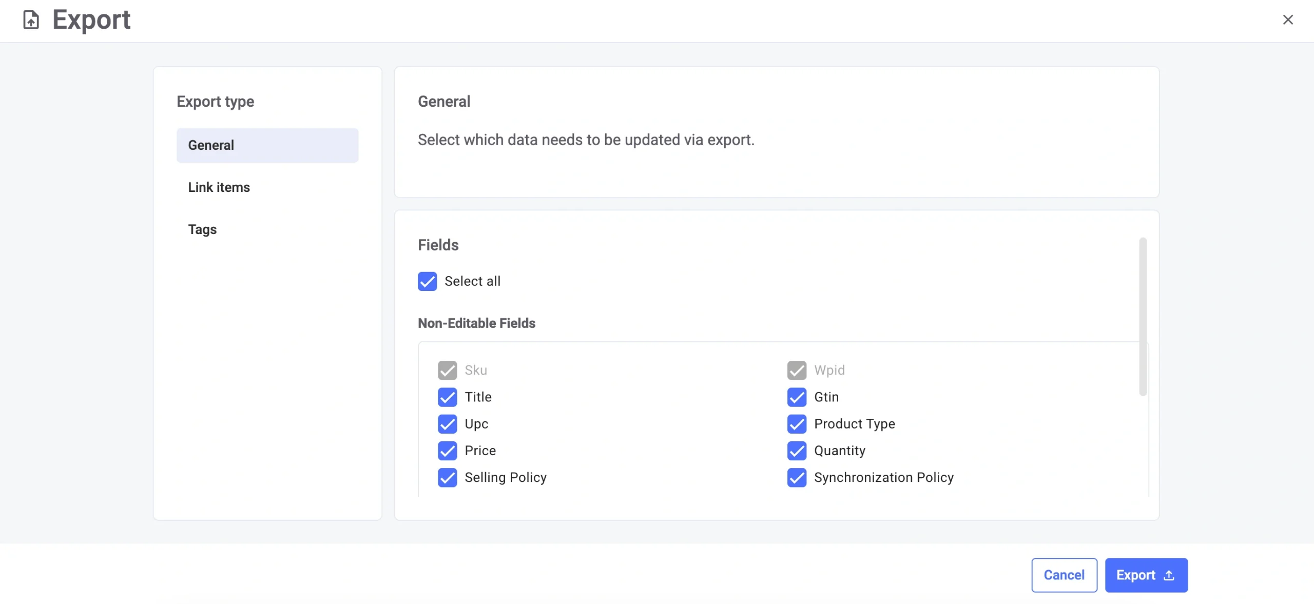 M2E Cloud Walmart CSV export