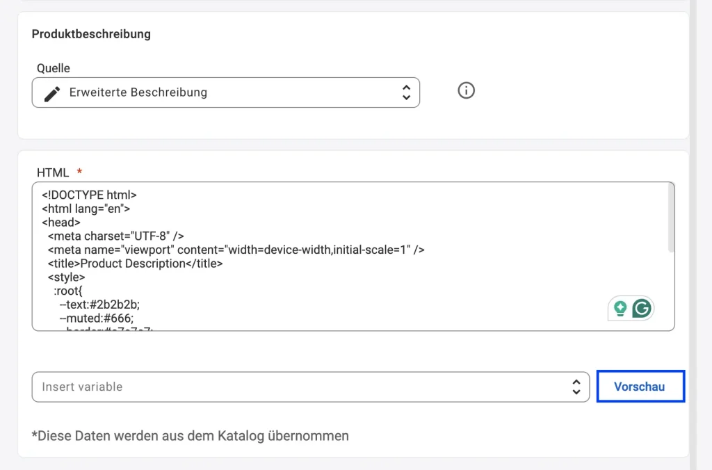 OTTO Description Policy by M2E Step 4. Preview Description