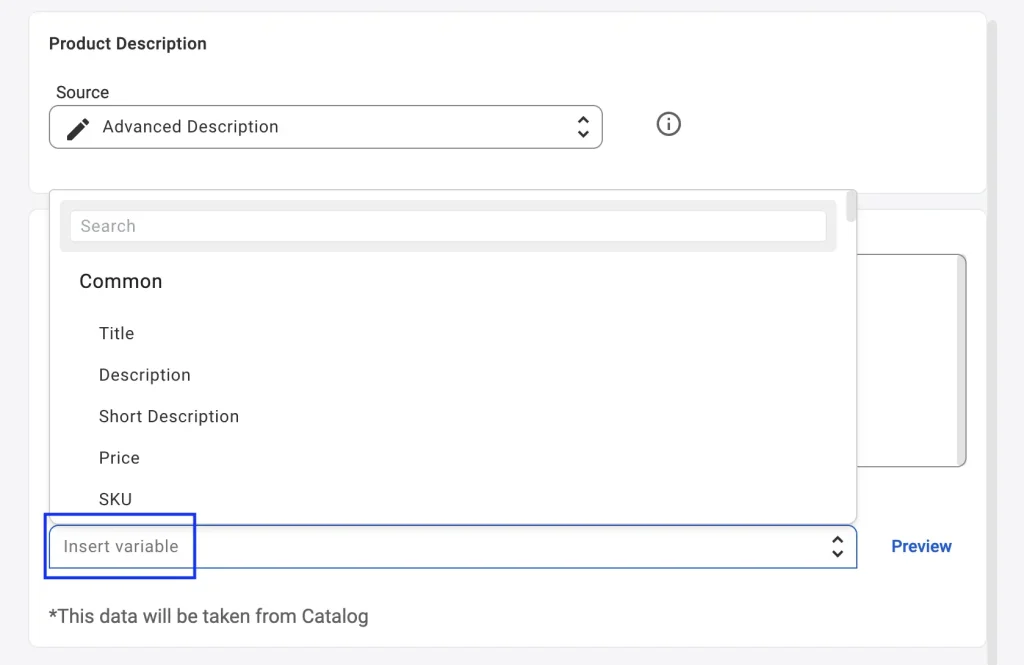 TikTok Shop Description Policy by M2E Step 3. Insert variable