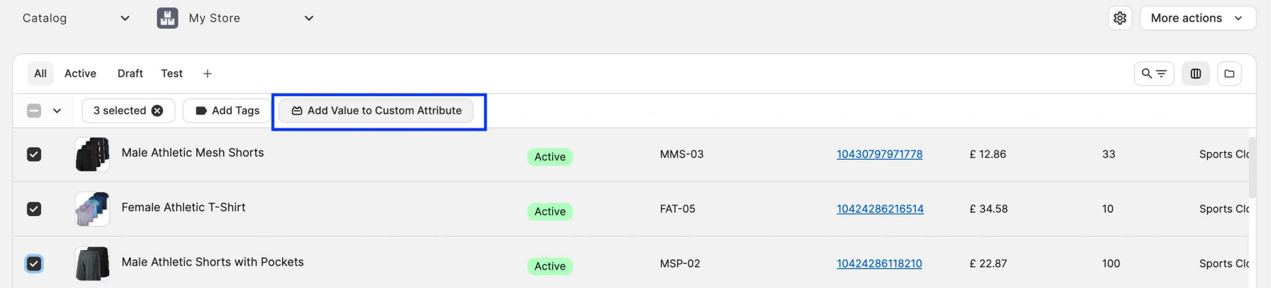 M2E Catalog Assign Custom Attribute Value from Mass Actions Step 3