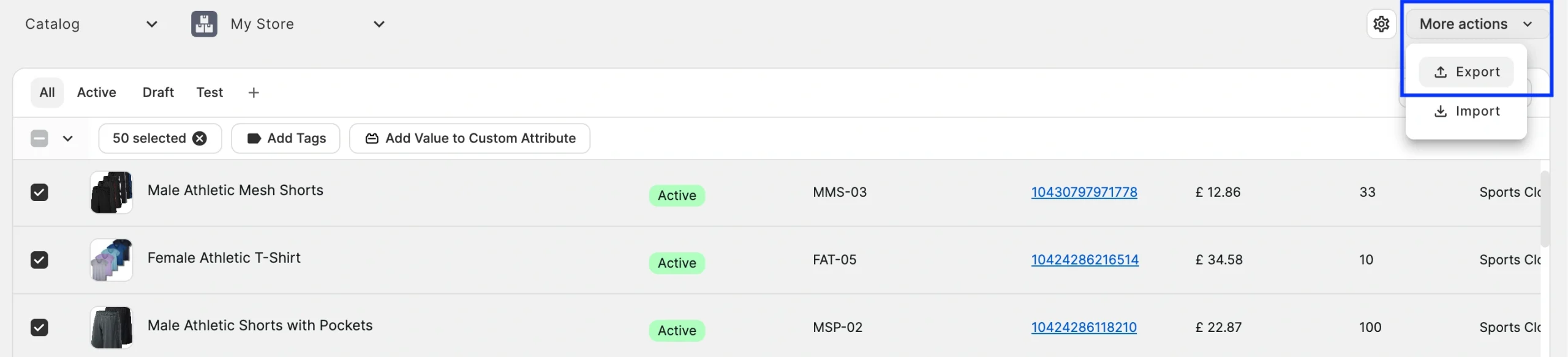 M2E Catalog Export Products via CSV