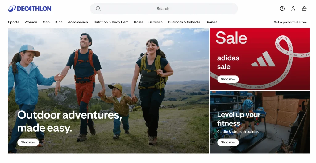 Decathlon Mirakl Marketplace Home Page
