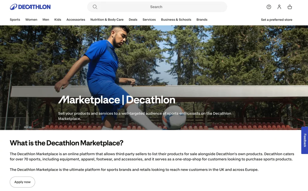 Decathlon Mirakl Marketplace Seller Page