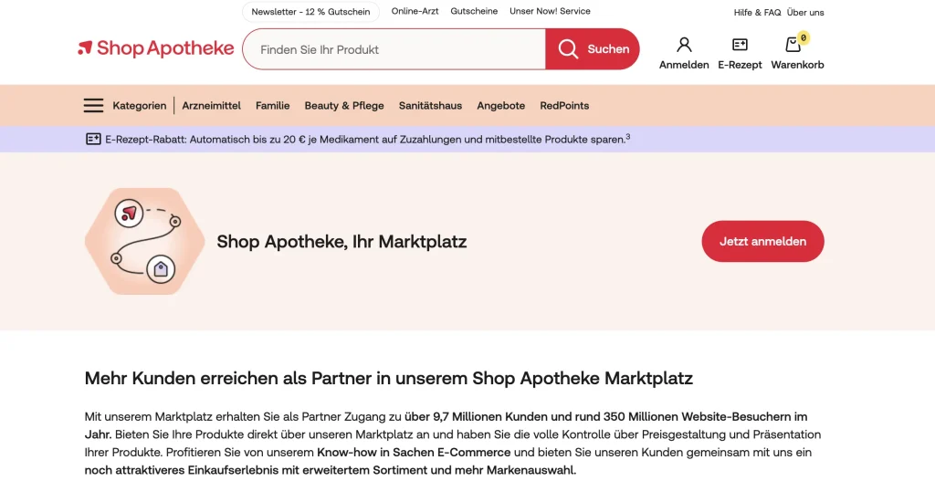 Prodejna Apotheke Stránka prodejce