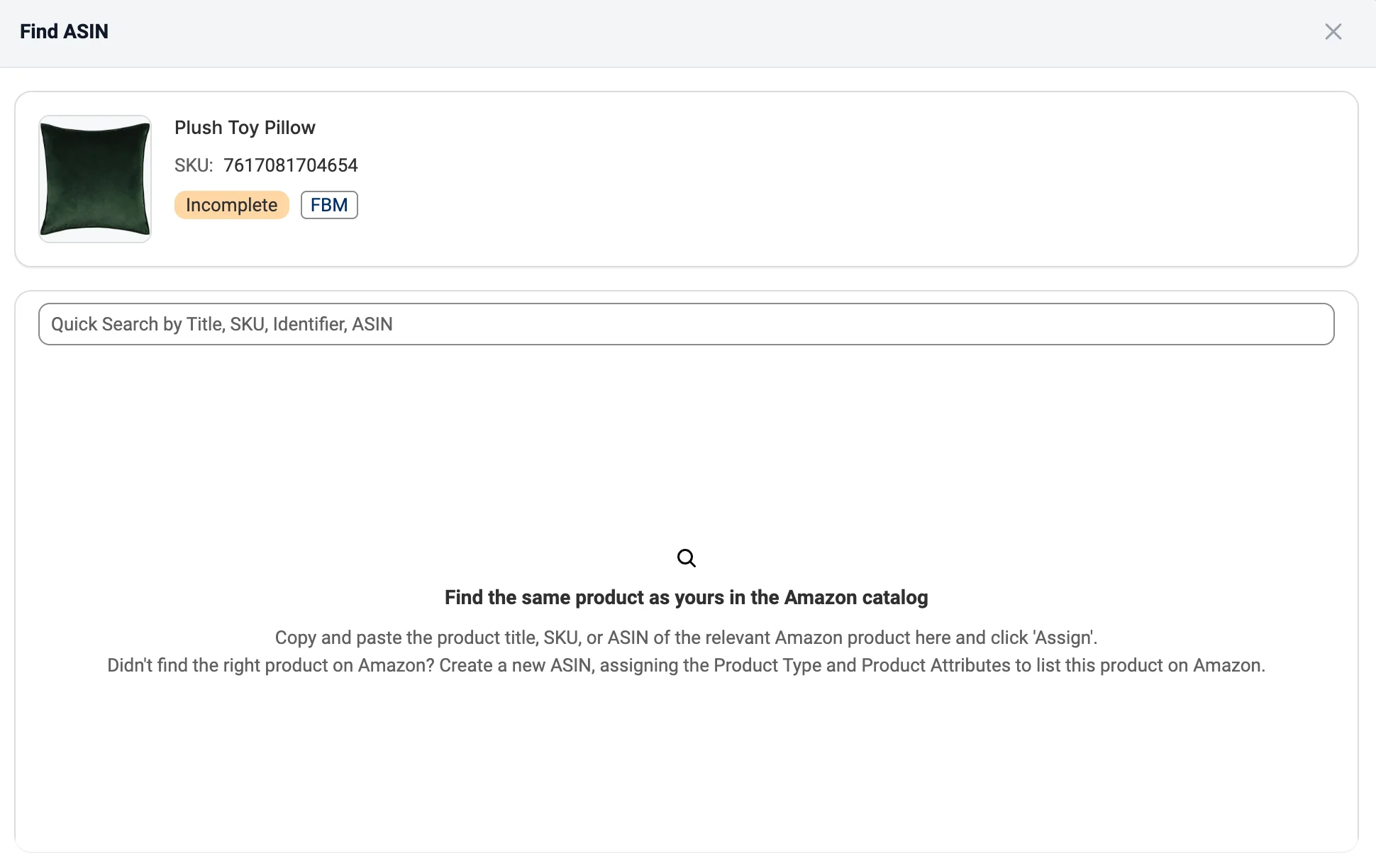 M2E Cloud Manual ASIN Assignment Step 4